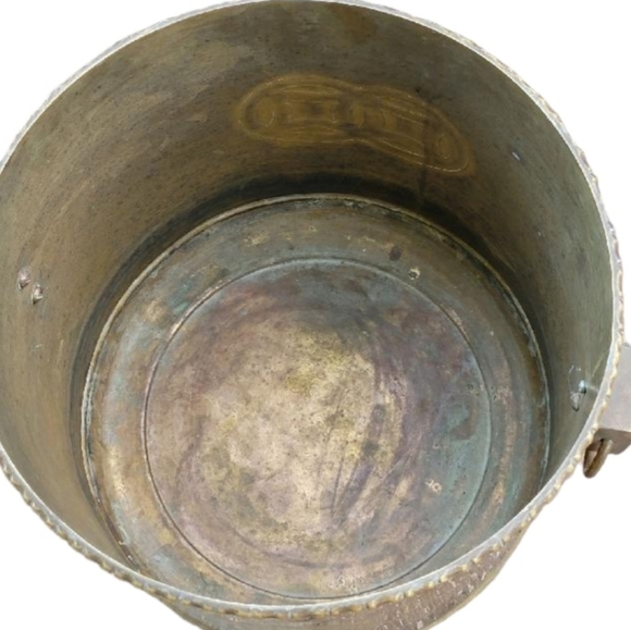 ❗Vintage Asian Chinoiserie Brass Planter with Side Ring Handles❗ - Picture 6 of 8